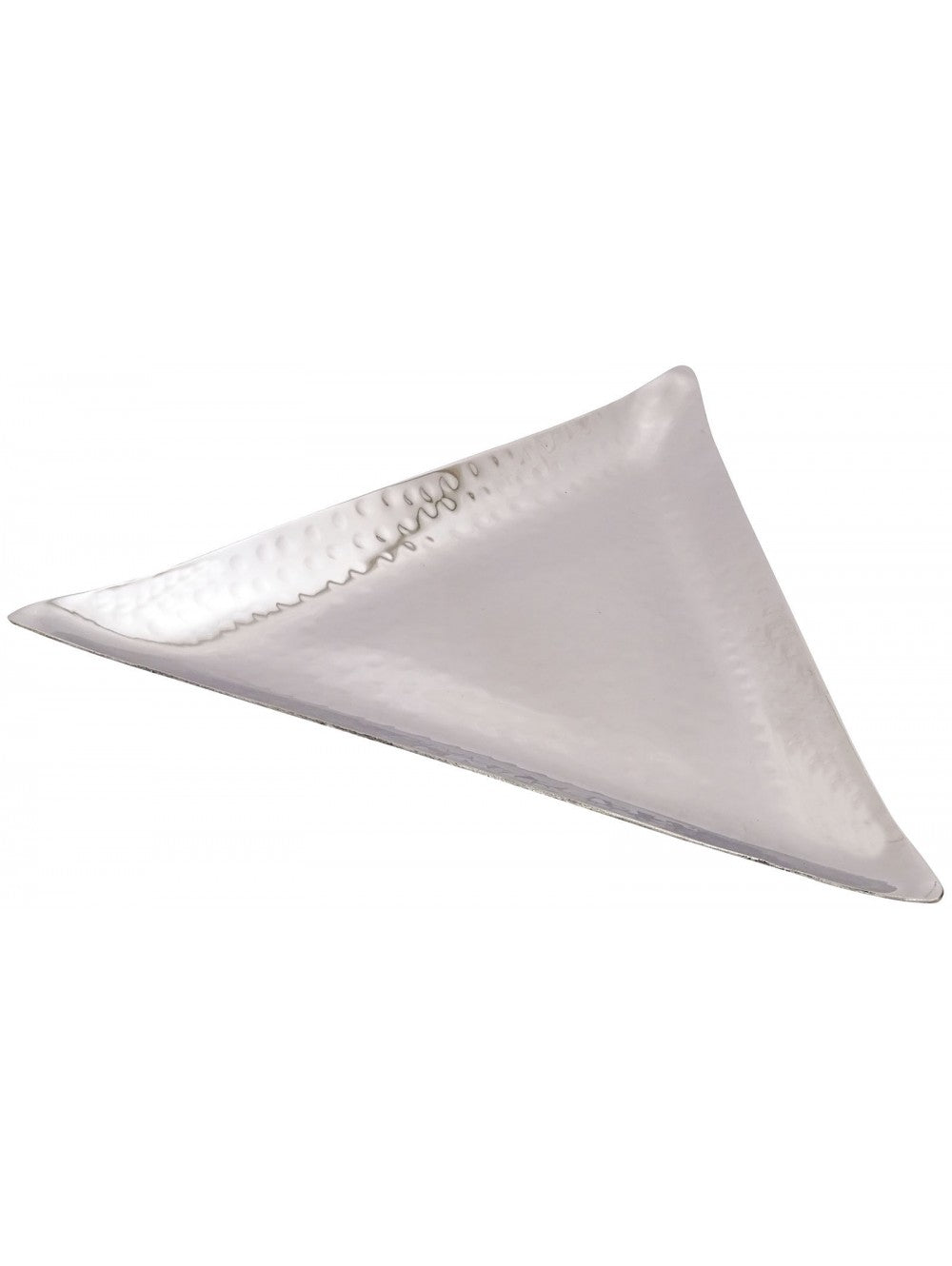 Stainless Steel Triangle Shape Hammered Serving Platter, 8, Heavy Duty
