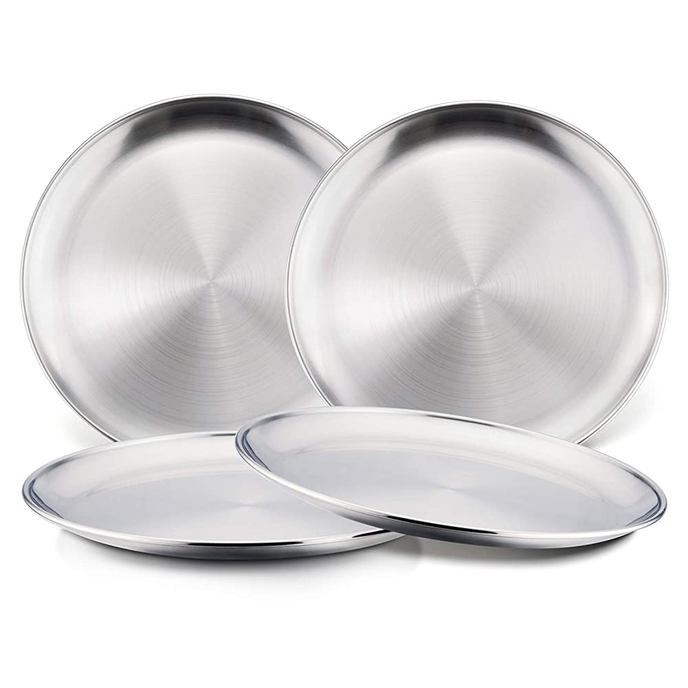 Stainless Steel Matte Finish Dinnerware Quarter Plate, 7 Round