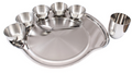Stainless Steel 10-Piece Thali Set, Heavy Weight Dinnerware