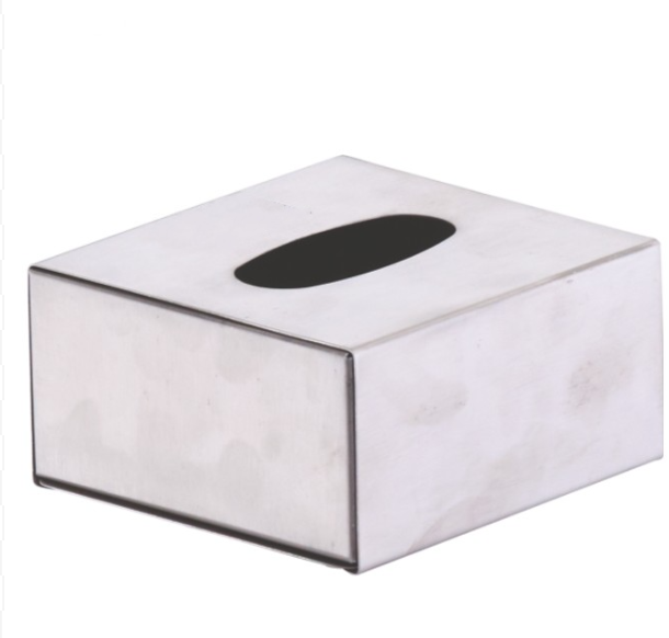 Stainless Steel Matt Finish Square Pop-Up Tissue Box or Dispenser, 4.5 x 4.5
