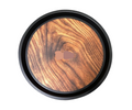 Round Anti Skid Bar Serving Tray, Wooden Finish, Fiber, 14, Brown