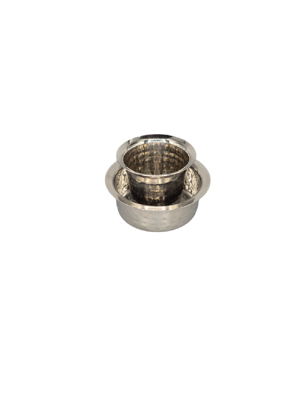 Hammered Stainless Steel Coffee Dabara Set, 120 ML