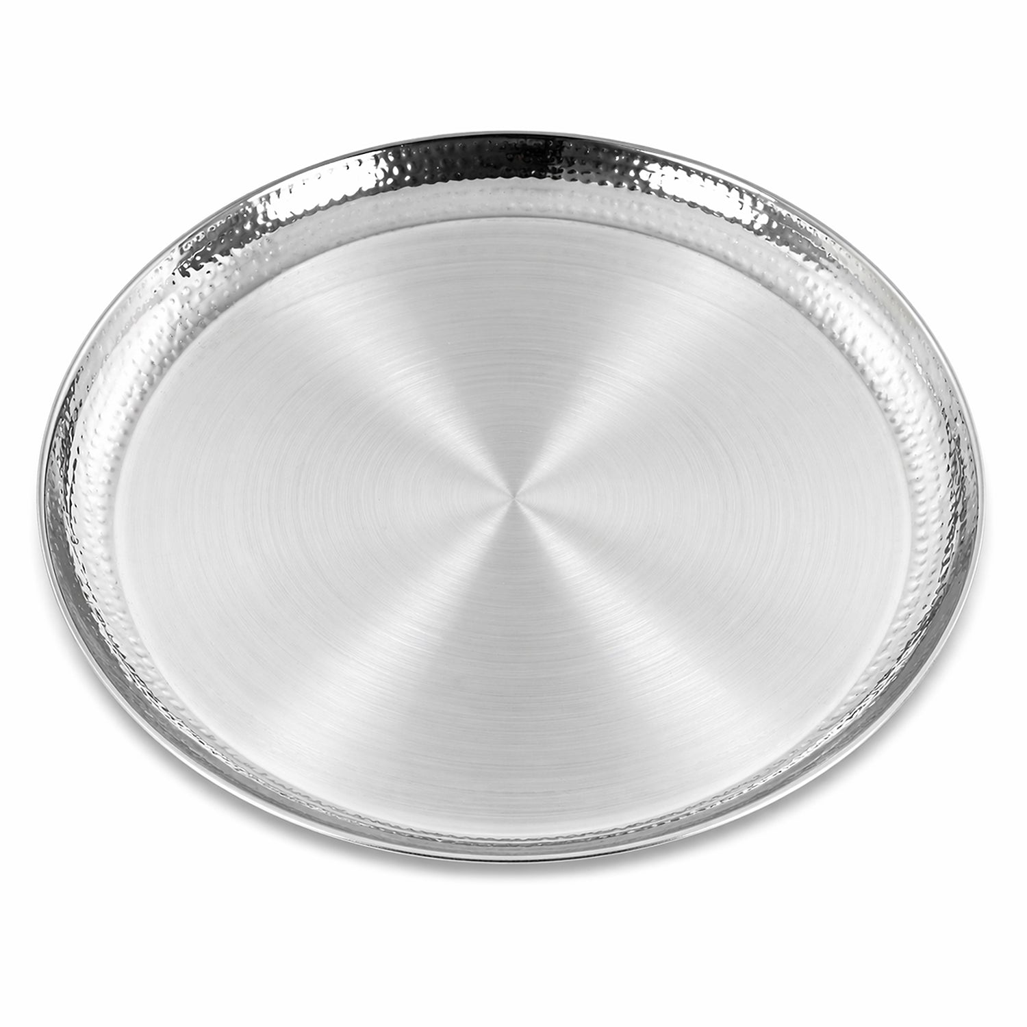 13 Inch Stainless Steel Hammered Dinner Thali Set – 7 Piece Premium Matt Finish