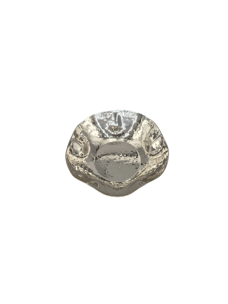 Stainless Steel Curve Nut Bowl, for Serving Purpose, Hammered Dinnerware, 6.75, 500 ML