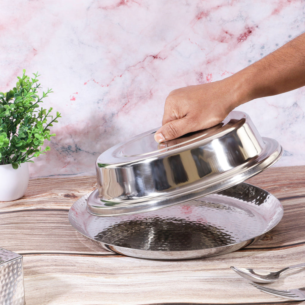 Stainless Steel Round Plate Cover for Covering Food, 10.25 Inches (26 cm)