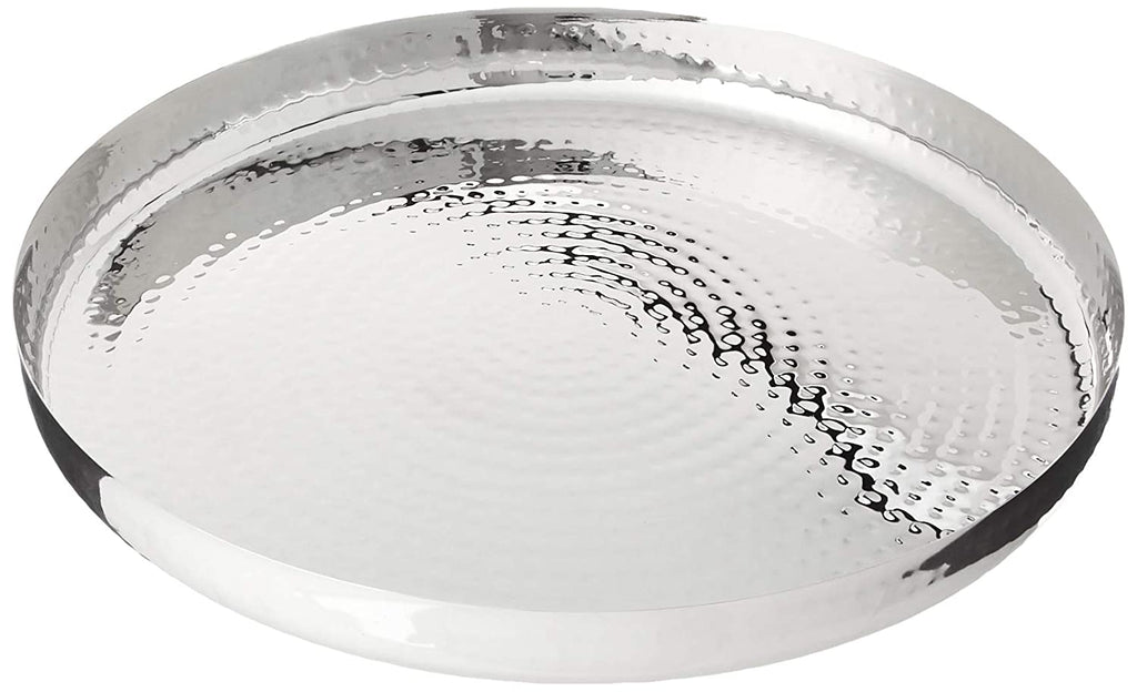Stainless Steel Hammered Round Thali, 13 Diameter, Premium Dinnerware