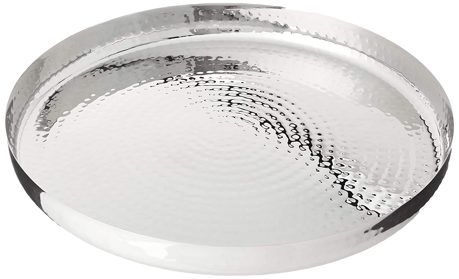 Stainless Steel Hammered Round Thali, 13 Diameter, Premium Dinnerware