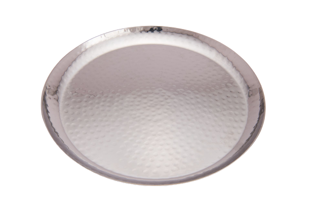 Hammered Stainless Steel Round Plates, Premium High Quality, Dinnerware