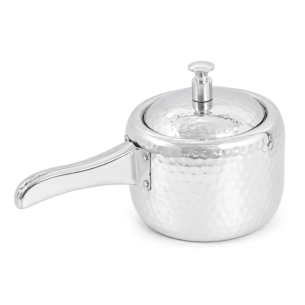 Stainless Steel Hammered Serving Cooker with Lid, 700ml