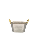 Stainless Steel Hammered Oval Serving Tub with Double Sided Brass Handle #1, 5