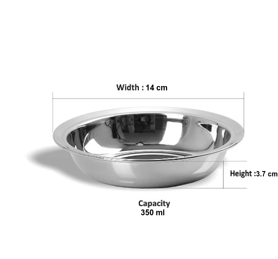 Stainless Steel 10-Piece Thali Set, Heavy Weight Dinnerware