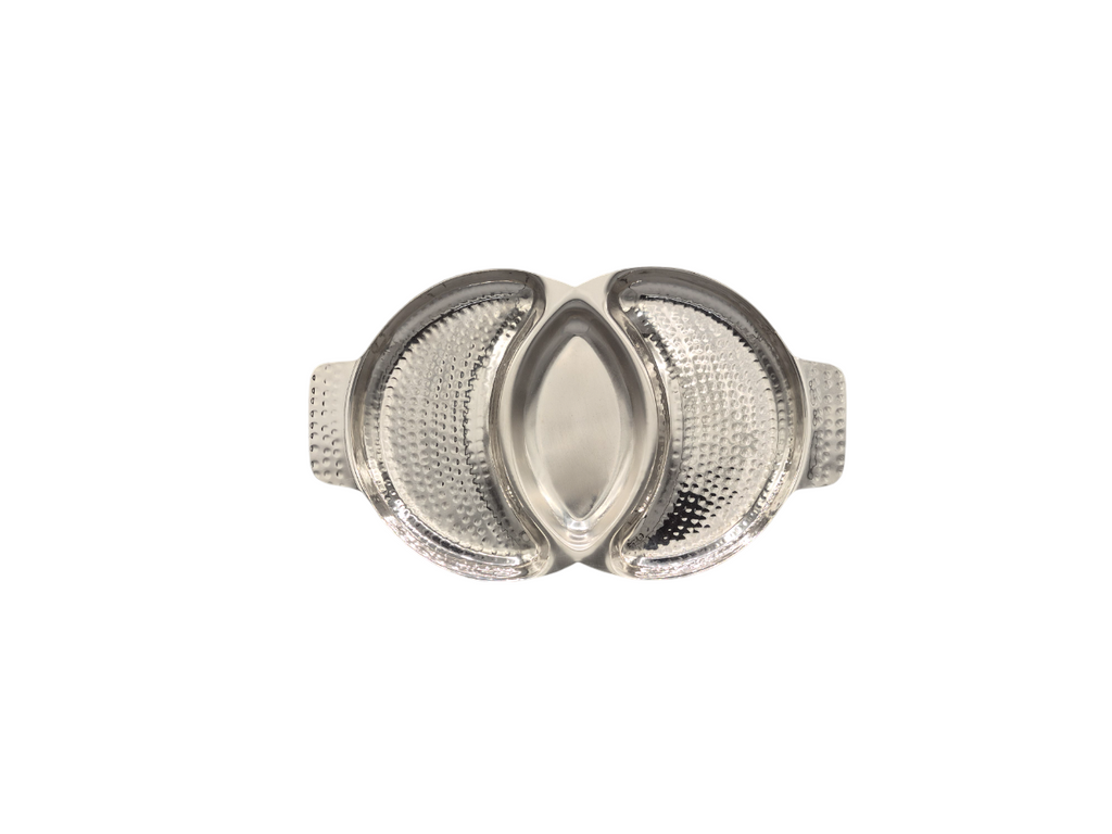 Stainless Steel Hammered Oval Chip and Dip Platter, 12, Steelware