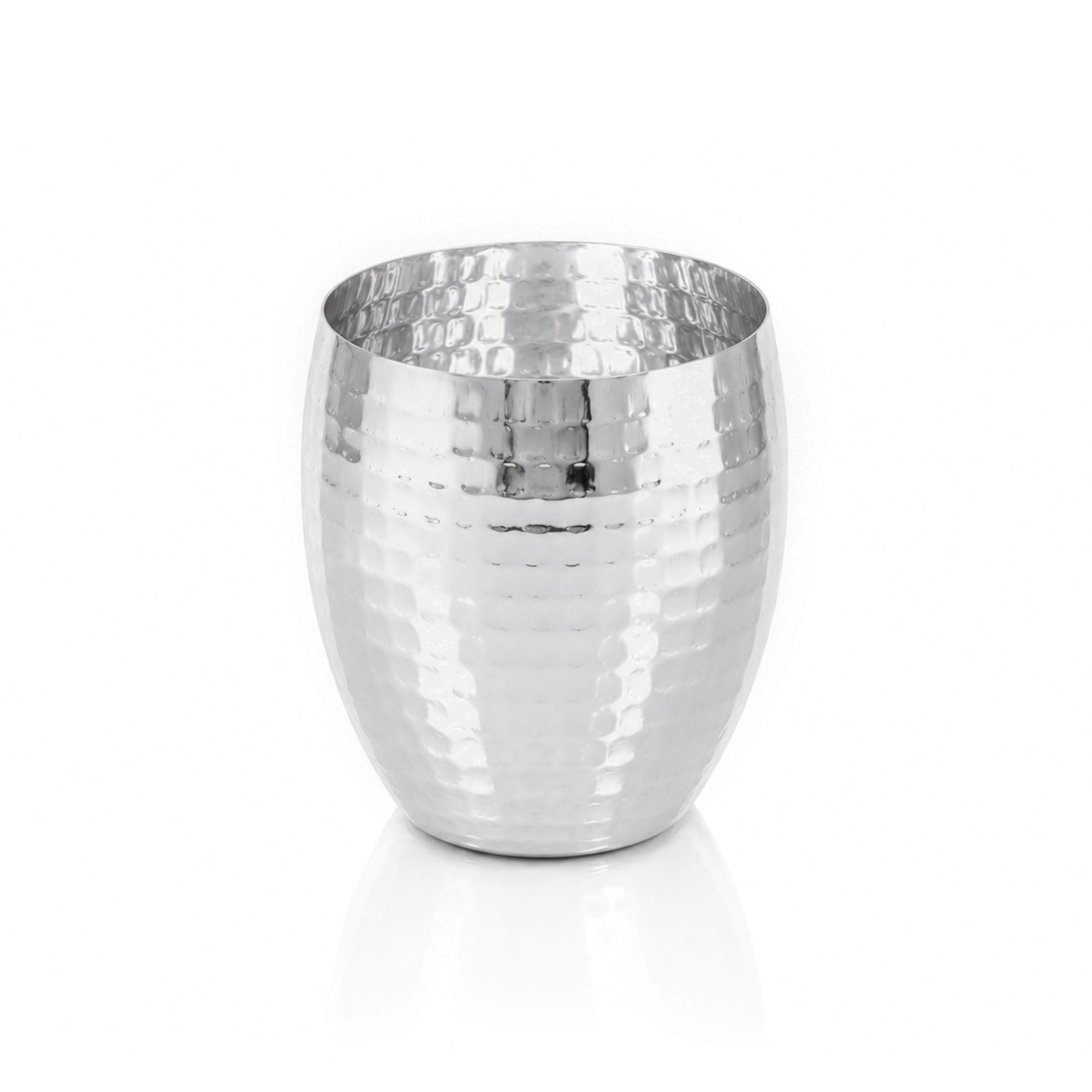 Stainless Steel Hammered Glass, 250 ML, Curve Design