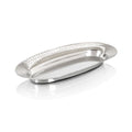 Oval Shape Serving Platter, Stainless Steel Hammered Kebab Serving Tray, 11