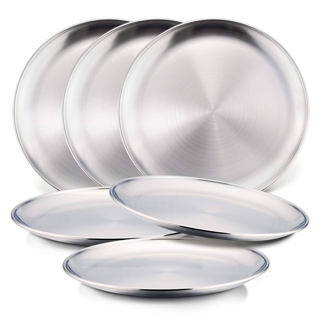 Stainless Steel Matt Finish Dinner Plate or Platter, 11 Round