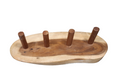 Wooden Taco Serving Platter or Stand, Holds 3 Tacos, 4 Sticks