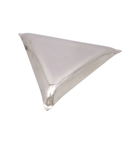 Stainless Steel Triangle Shape Hammered Serving Platter, 8, Heavy Duty